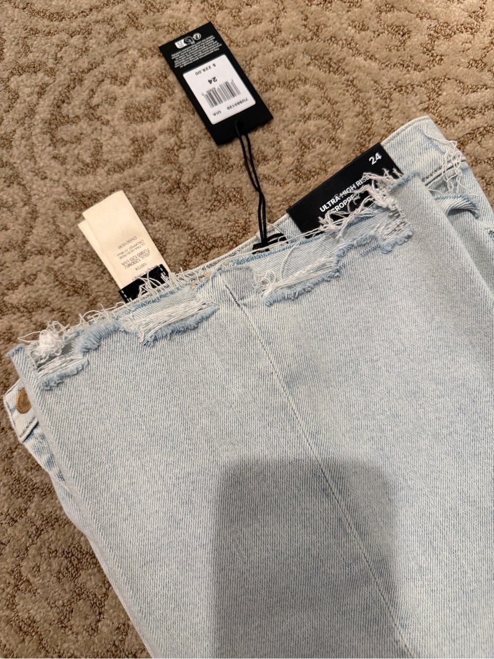 7 For All Mankind Ultra High Rise Cropped Joe in Maui SIZE 24/25 NWT! - Picture 6 of 14